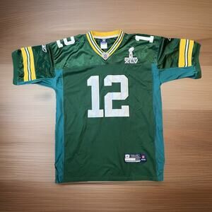 RARE Two Tone Aaron Rodgers Packers Jersey 52 Reebok On Field Super Bowl XLV NFL